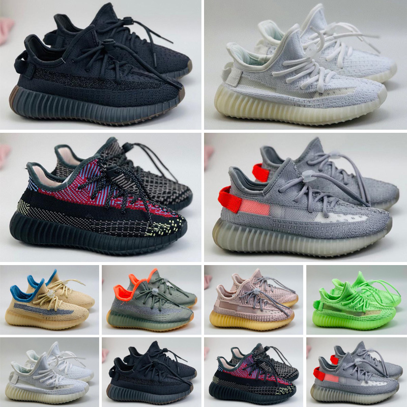 High Quality Kids Running Shoes Boys Girls Sandals static 3M reflective Yellow Core Black children Sports Trainers Sneakers baby 24-35