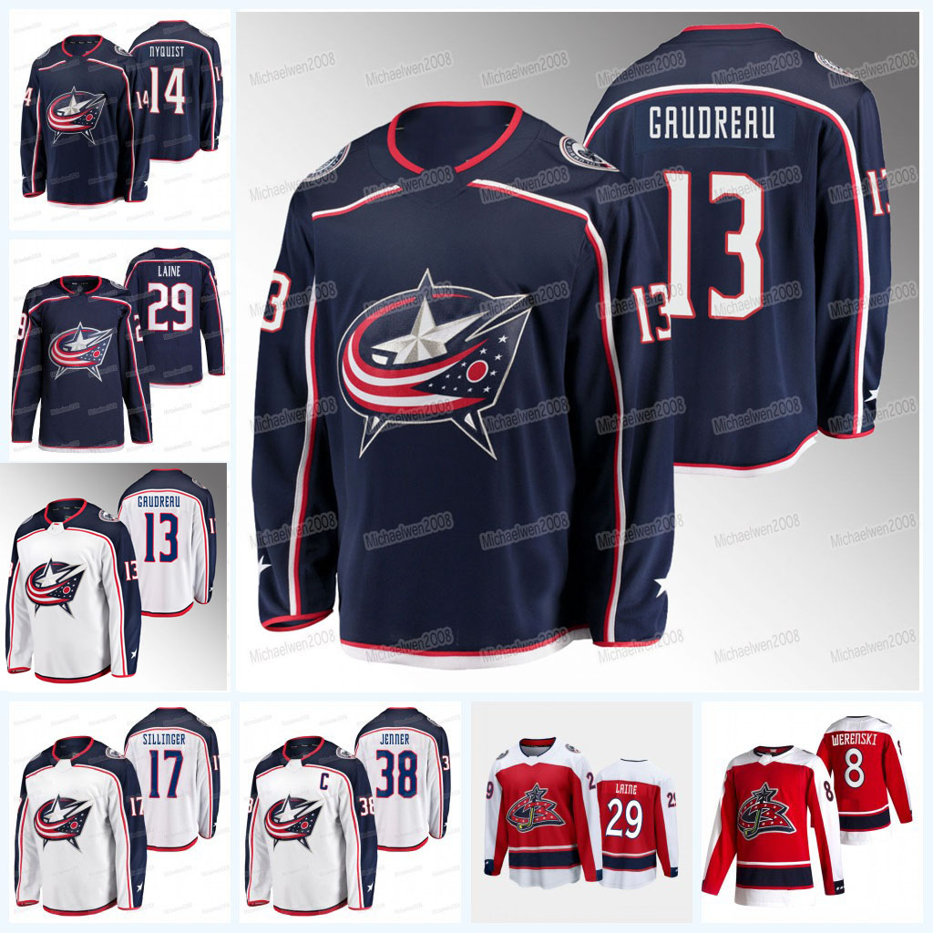 

13 Johnny Gaudreau Blue Jackets Jersey Boone Jenner Elvis Merzlikins Adam Boqvist Zach Werenski Jakub Voracek Patrik Laine Yegor Chinakhov Cole Sillinger, Youth 2019 alternate