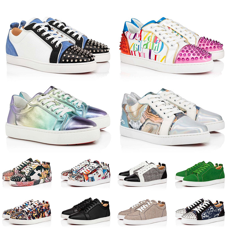 

Woman Men Designer Low Red Bottoms Studded Spikes Shoes Top Quality Rivets Leather Suede Luxurys Loafers Platform Vintage Boot Sneakers Trainers 36-47