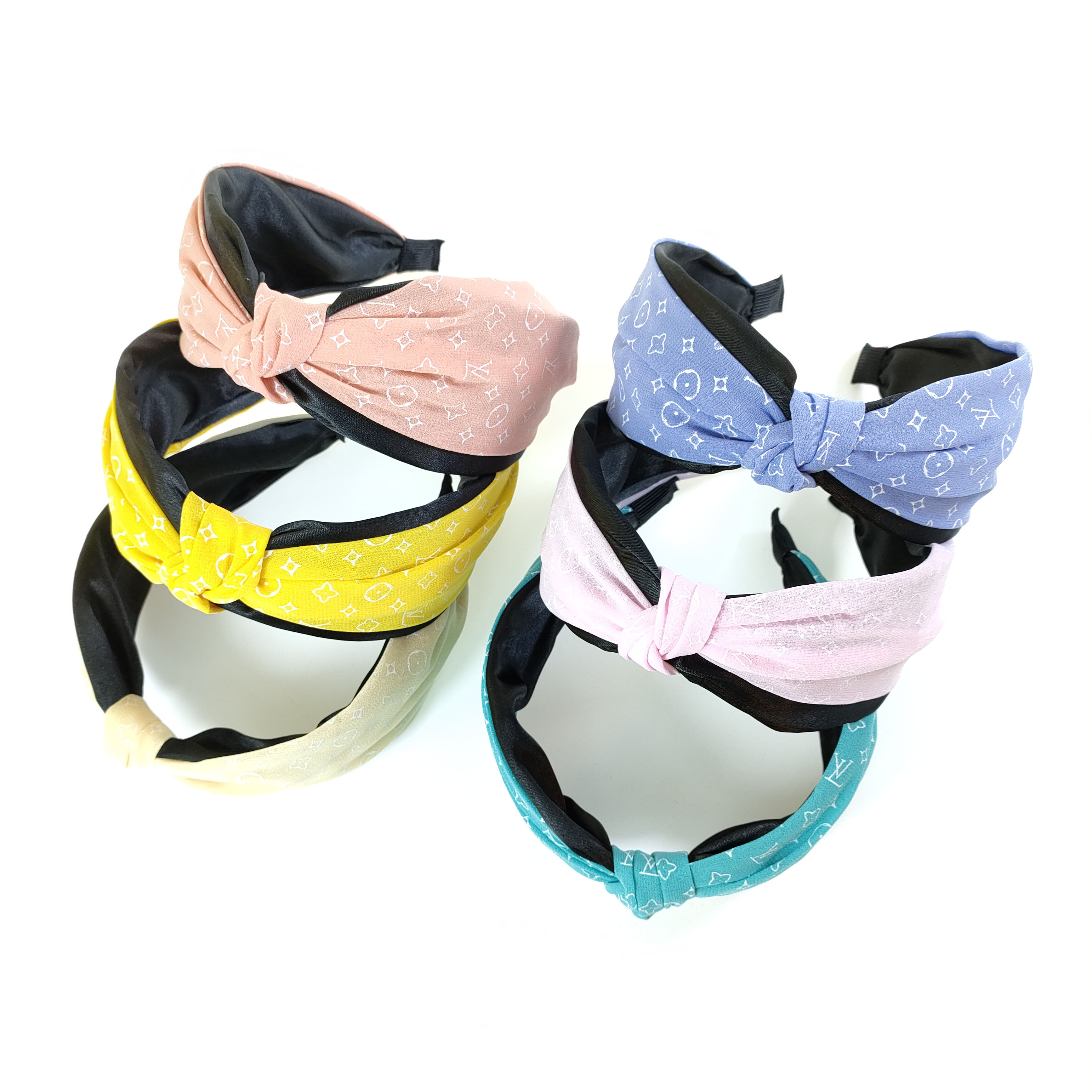 

Designer Brand Headband Women Star Flower Print Bowknot Wide Hairband Cross Knotted Head band Girls Fashion Fabric Head Hoop Lady Hair Accessories 12 Style