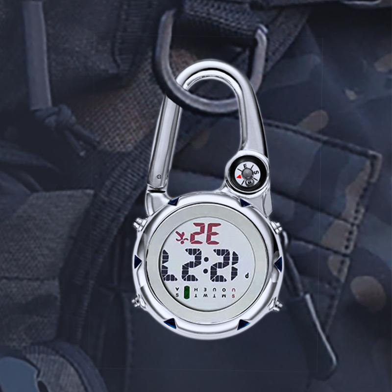 

Pocket Watches Digital Carabiner Clip Sport Hook Clock Gift Electronic Luminous Multi-function FOB Watch Outdoor FashionPocket PockePocketPo, Black
