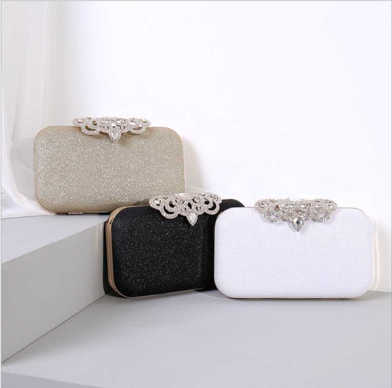 

Evening Bags Vintage Women Black Pearl Beaded Bag Clutch Ladies Box Metal Clutches Wedding Cocktail Party Handbags PursesEvening, Color same picture