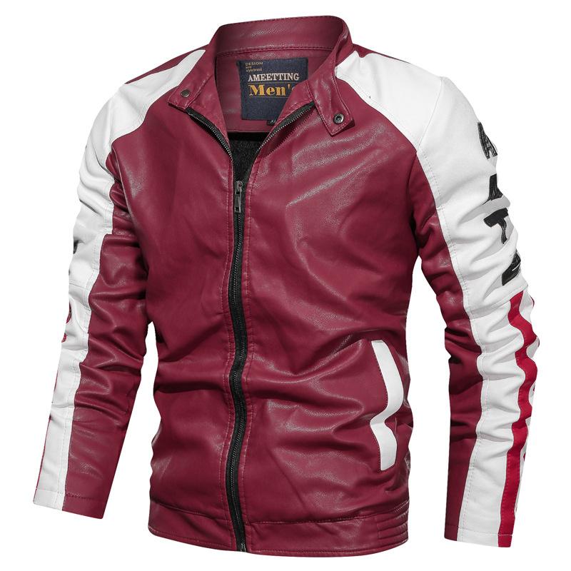 

Men's Jackets Spring Men Motorcycle Casual Zipper Windbreak Pu Fashion Soft Stand Collar Slim Fit Coat Biker Leather ClothingMen's, Black