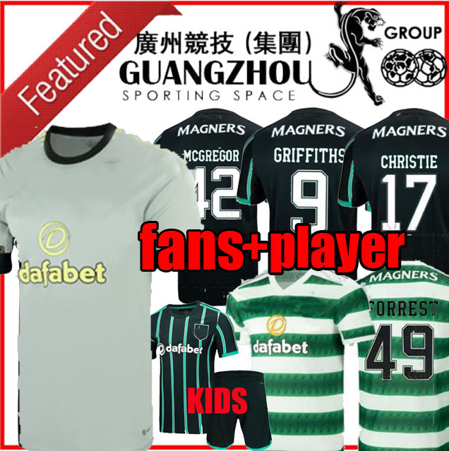 

21 22 23 Celtic Soccer Jersey Home KYOGO ABADA AJETI Away Soccer Shirt Third FORREST TURNBULL JOTA 2021 2022 2023 Football Uniforms shirts Adult Kids fans player top, 22/23 away+kids