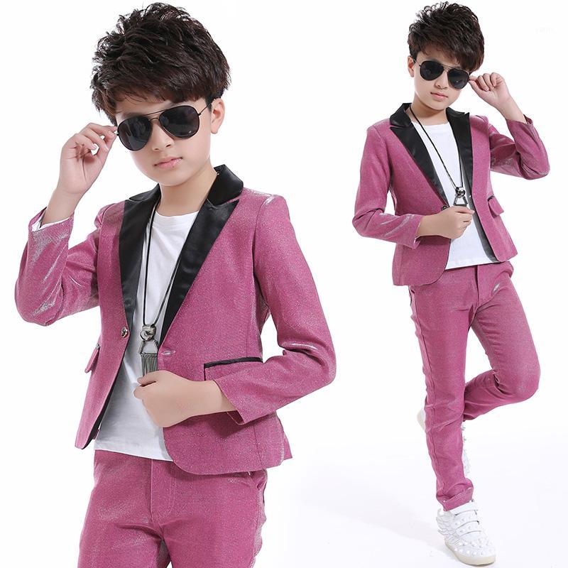 

Stage Wear 2022 Kids Jazz Dance Costumes Boys Ballroom Dancing Pink Suit Hip Hop Outfit Performance Children'S Clothing DNV10050, 3 pcs