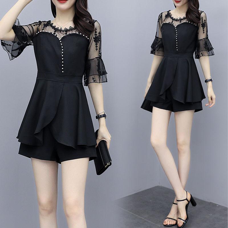 

Women's Tracksuits Summer Outfits For Women 2022 Fashion Korean Style Womens Shorts And Short Sleeves Top Set Two Piece Suit J544Women's, Black