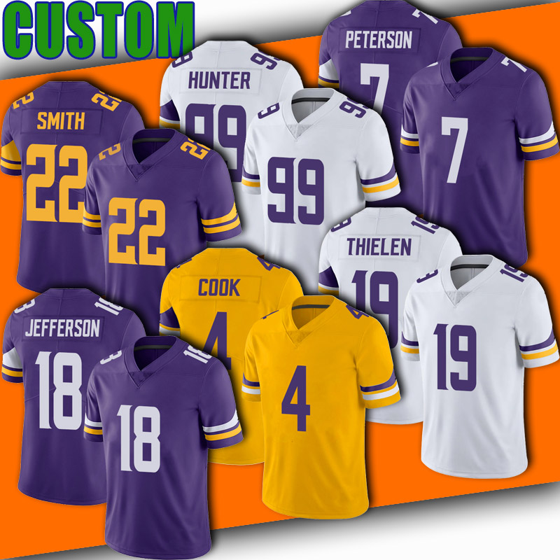 

Football 18 Justin Jefferson Dalvin Cook Jersey Adam Thielen Kirk Cousins Lewis Cine Jerseys Patrick Peterson ZaDarius Smith Harrison Randy Moss Vikinges Hunter, Youth custom jersey (wjr)