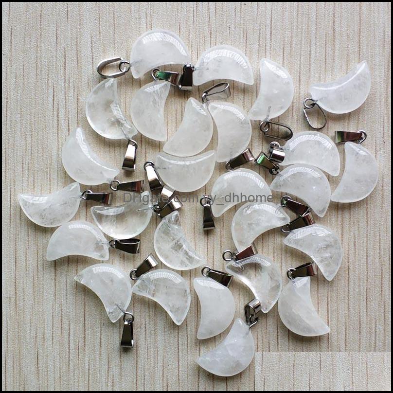 

Charms Natural White Quartz Crystal Crescent Moon Shape Pendants For Diy Jewelry Making Wholesale Drop Delivery 2021 Findings Yydhhome Dhuy4