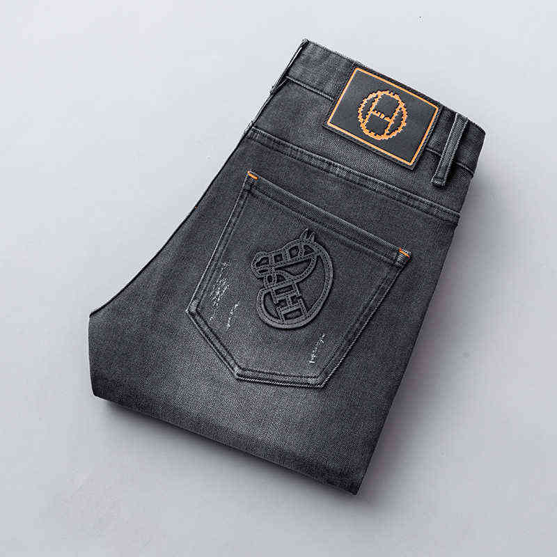 

Broadcast Live Selling Autumn Winter Fashion Brand Korean Jeans Men's Cotton Elastic Slimming Goods, H6013a