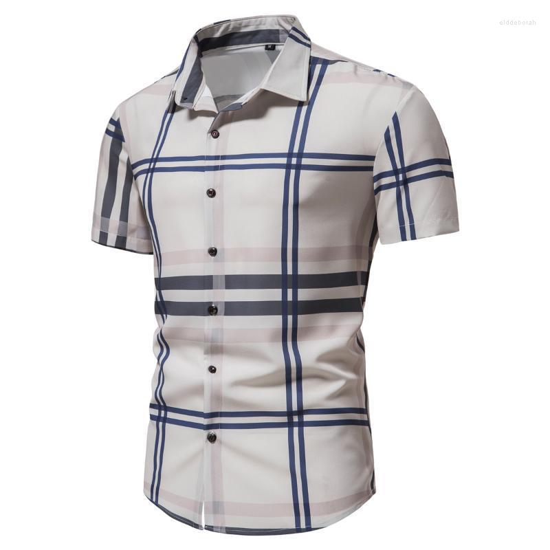 

Men's Dress Shirts Men's Turn-down Collar Sleeve Classical Plaid Print Multi Style Solid Color Outdoor Daily Formal ShirtMen's Eldd22, Dc09-white