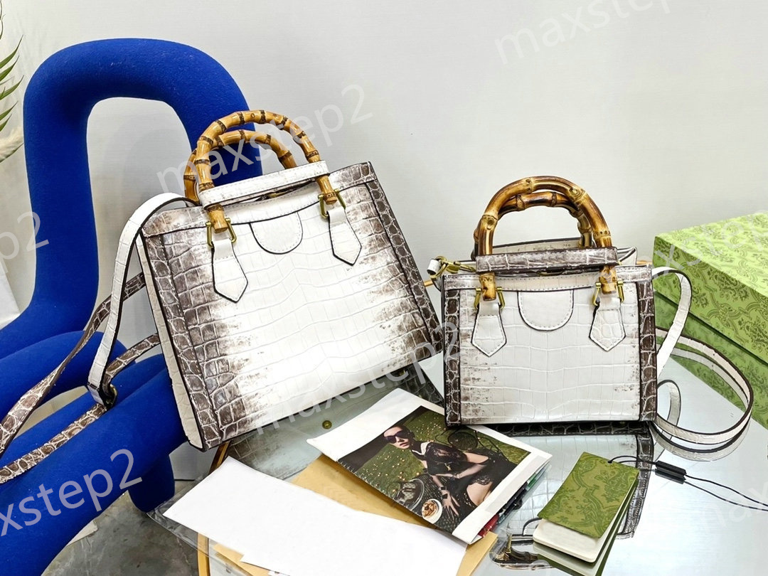 

Luxurys Diana Bamboo Mini Tote Bag Crocodile Gradient Print Handle Bag Designer Large Capcity Classic Womens Handbag