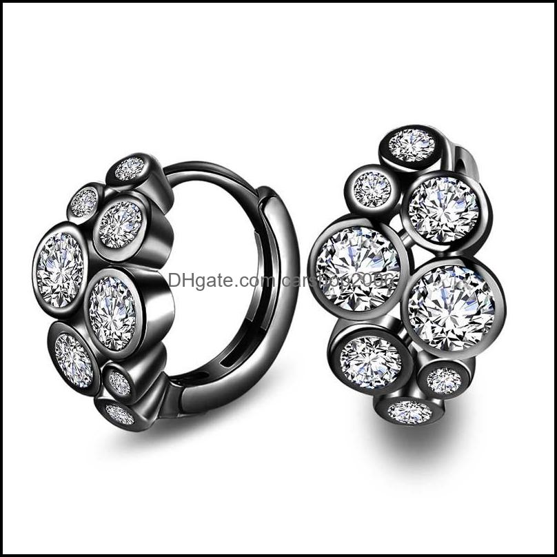

Hoop Hie Earrings Jewelry Sier Black Fashion Crystal Pearl For Women Girl Wedding Party Wholesale - Drop Delivery 2021 Wkvuj