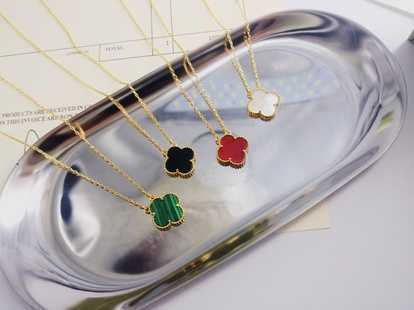 Four Leaf Clover Druzy Pendant Men Necklace Charms Diffuser Necklaces Steampunk s Bohemian Metal-image-749080405