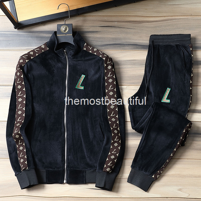 

Men's Tracksuits Leisure sports men's winter corduroy thickened fashion two-piece large size, 2# packing bag