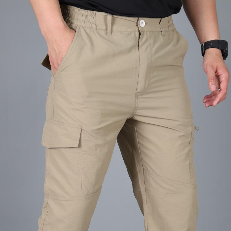 

Casual Summer Cargo Pants Men Multiple Pocket Tactical Pants Male Military Trousers Waterproof Quick Dry Plus Size -5XL Pant, Khaki