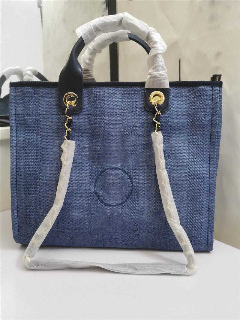 

designer bags Luxury Deauville Chain Pearl large Tote GM 2Way Shoulder Bag Canvas Beige Shoppingbags