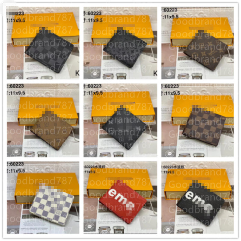 

With Box Fashion wallet Leather stylish money cards coins women men purse Handbags card holder short wallet GGS YSLs LVs louiseity Viutonity GB001