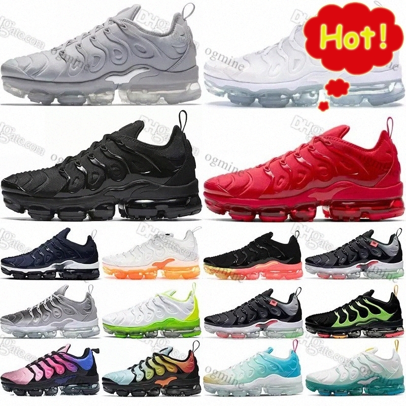 

2022 Black White TN plus tns running shoes man sneaker Volt Orange Gradients Cherry Red woman Cool Wolf Grey mens womens vapourmaxs outdoor, 34 40-47