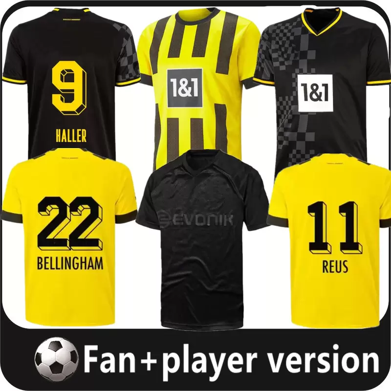 

22 23 110Th Soccer Jersey Borussia HAALAND KAMARA 2022 2023 Black Football Shirt REUS Customize HUMMELS REYNA BRANDT Dortmund Men Player Version Maillot De Foot, 22/23 home player