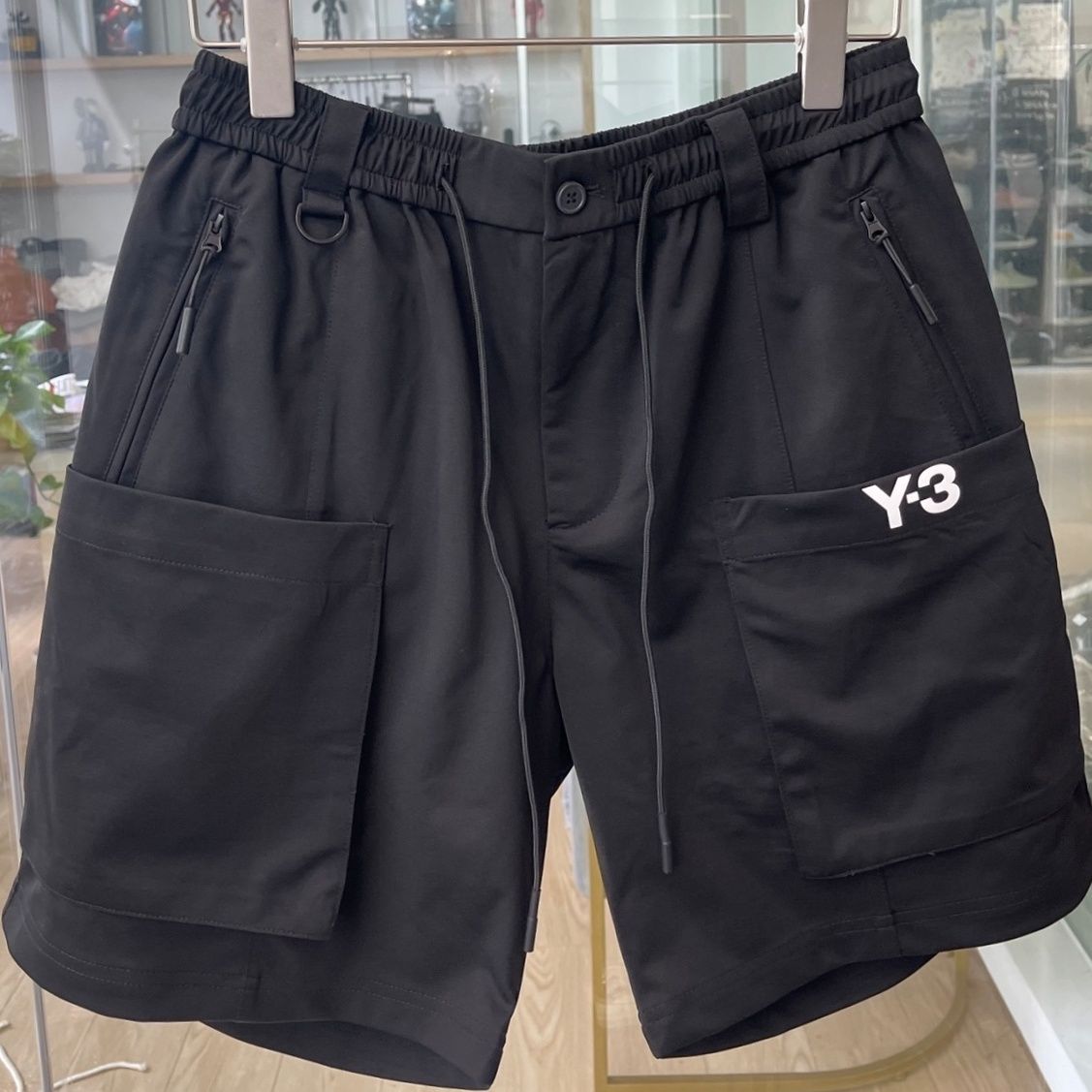 

Men shorts 22SS Summer y3 Letter Printed Cotton Casual Functional Shorts with Multi pockets black and white