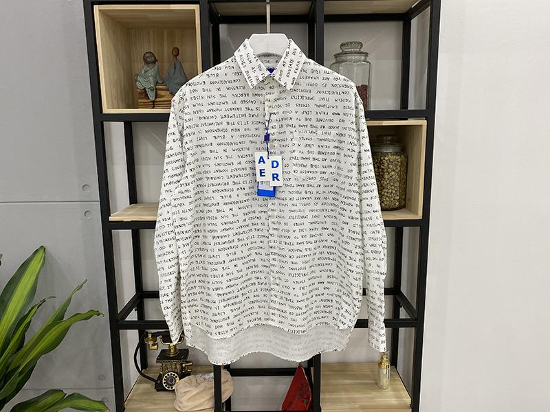 

Men's Casual Shirts Early Autumn Fast Delivery Ader Error Full-printed Letters Logo White Mens ShirtsMen's, Beige