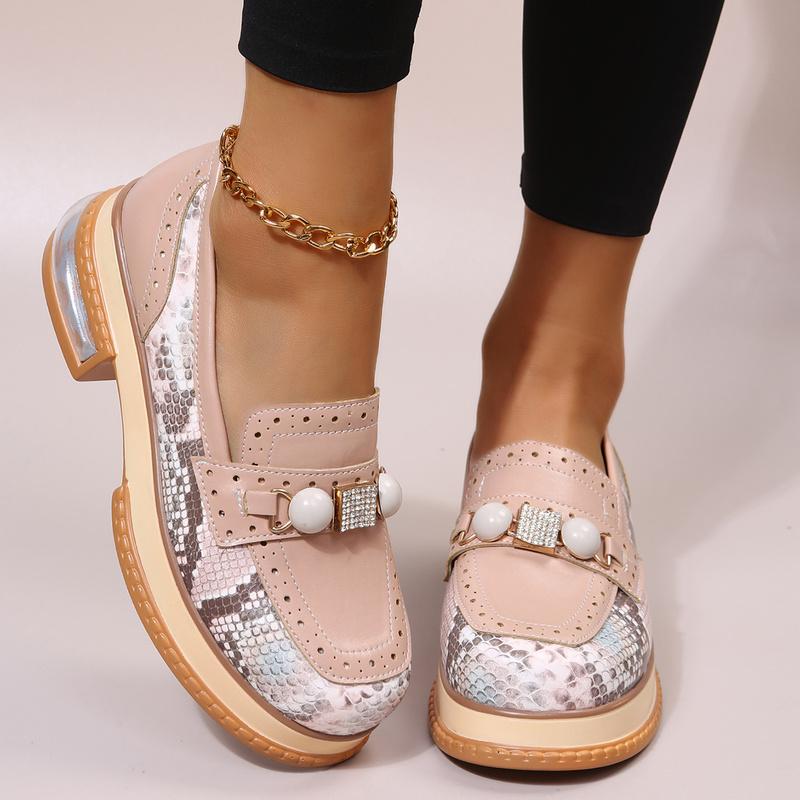 

Dress Shoes Woman Loafers Flats Zapatillas Mujer 2022 Casual Brogue Big Size 43 Shoelaces Leisure Patchwork, Pale pinkish gray