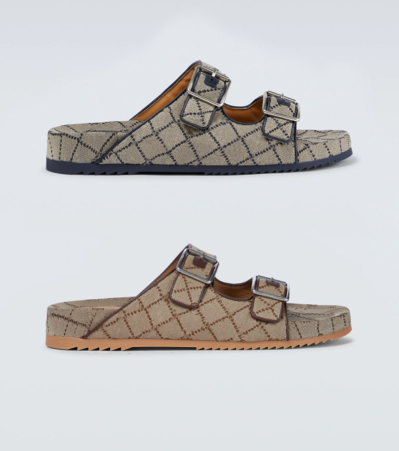 

mens womens unisex fashion rubber slippers double-strap sandals 25mm height Low heel slides with silver-tone buckle size euro 35-45, Blue