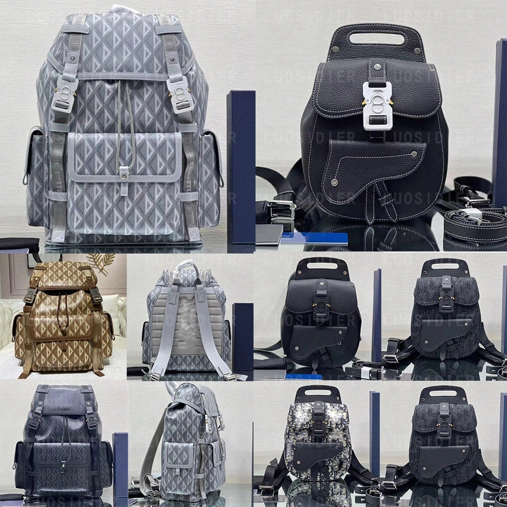 

top quality HIT THE ROAD BACKPACK Natural CD Diamond Canvas GALLOP BACKPACK Black Grained Calfskin handbag Luxurys Designers oblique jacquard bag wall m2Qa#