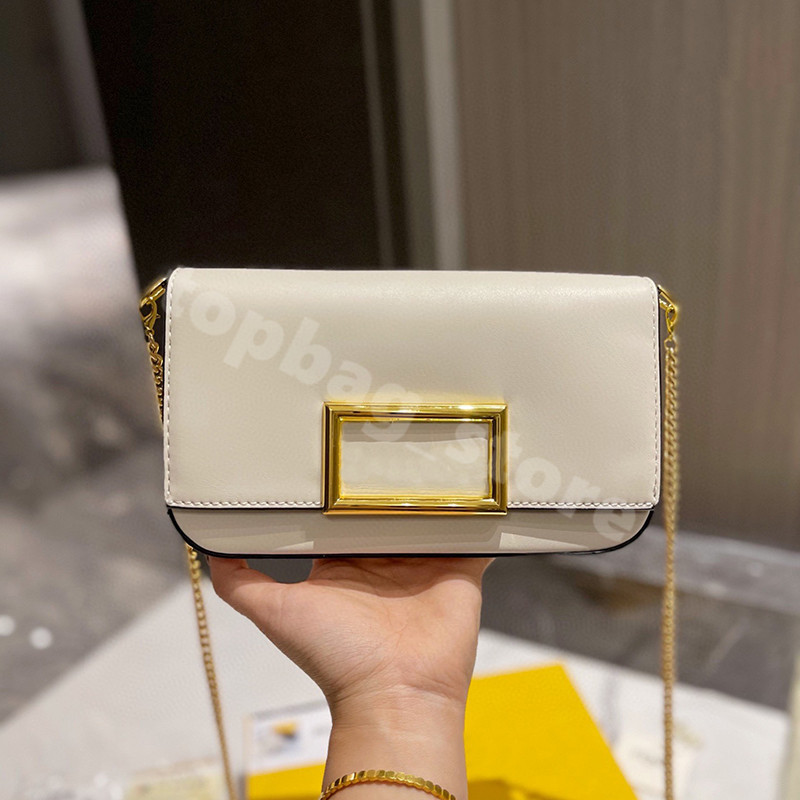 

New Messenger Bag Ladies Chain Handbag Fashion Shoulder Bag Beige Simple Western Style, Creamy-white