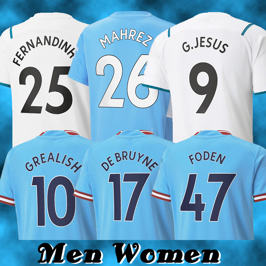 

22 23 HAALAND Soccer Jerseys DE BRUYNE MANS CITIES MAHREZ FODEN STERLING FERRAN GREALISH RUBEN MAHREZ BERNARDO Joao Cancelo football tops shirt kids kit set uniform, Men(lmancheng)