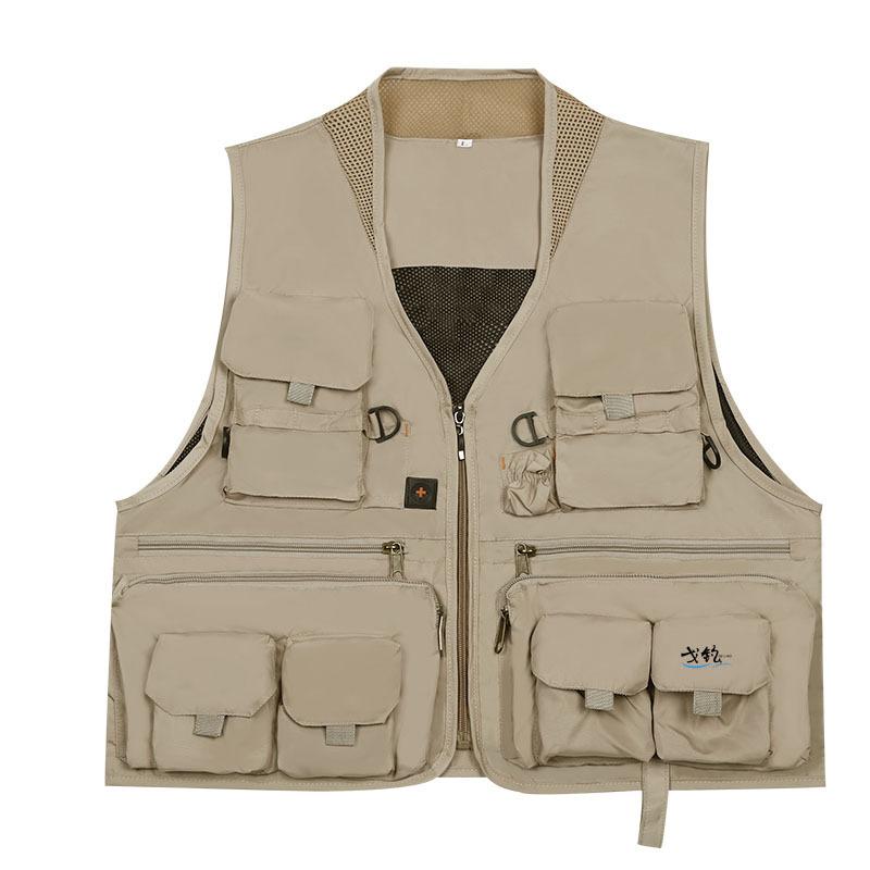 

Hunting Jackets Quick-dry Multipockets Reporter Vest For Men's Removable Back Casual Functional Waistcoat Hiking Fishing Sleeveless Jack, Black