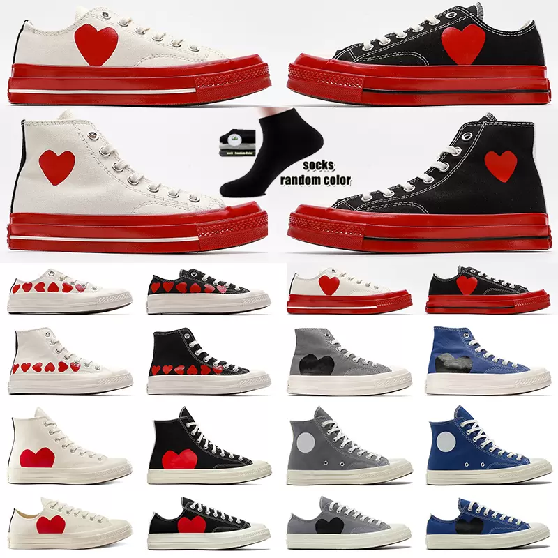 

1970 Red Heart Casual Shoes 1970s Big Eyes Play Chuck Multi Hearts 70s Hi Skate Platform Shoe Classic Canvas Jointly Name Men Skateboard Sneakers, 16