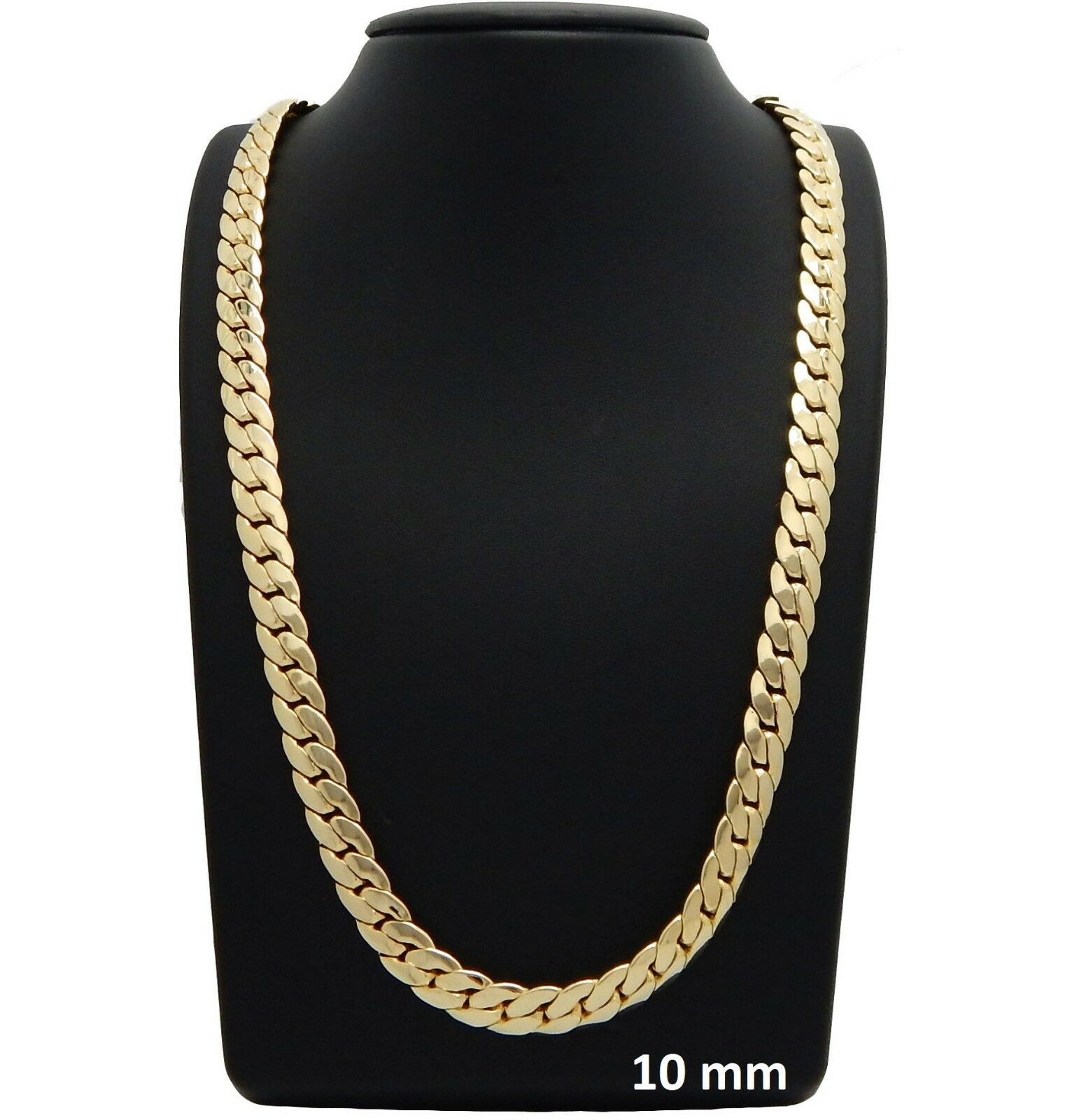 

Miami Cuban link Chain 10mm Necklace 14k Yellow Fine Solid Gold Filled 24"