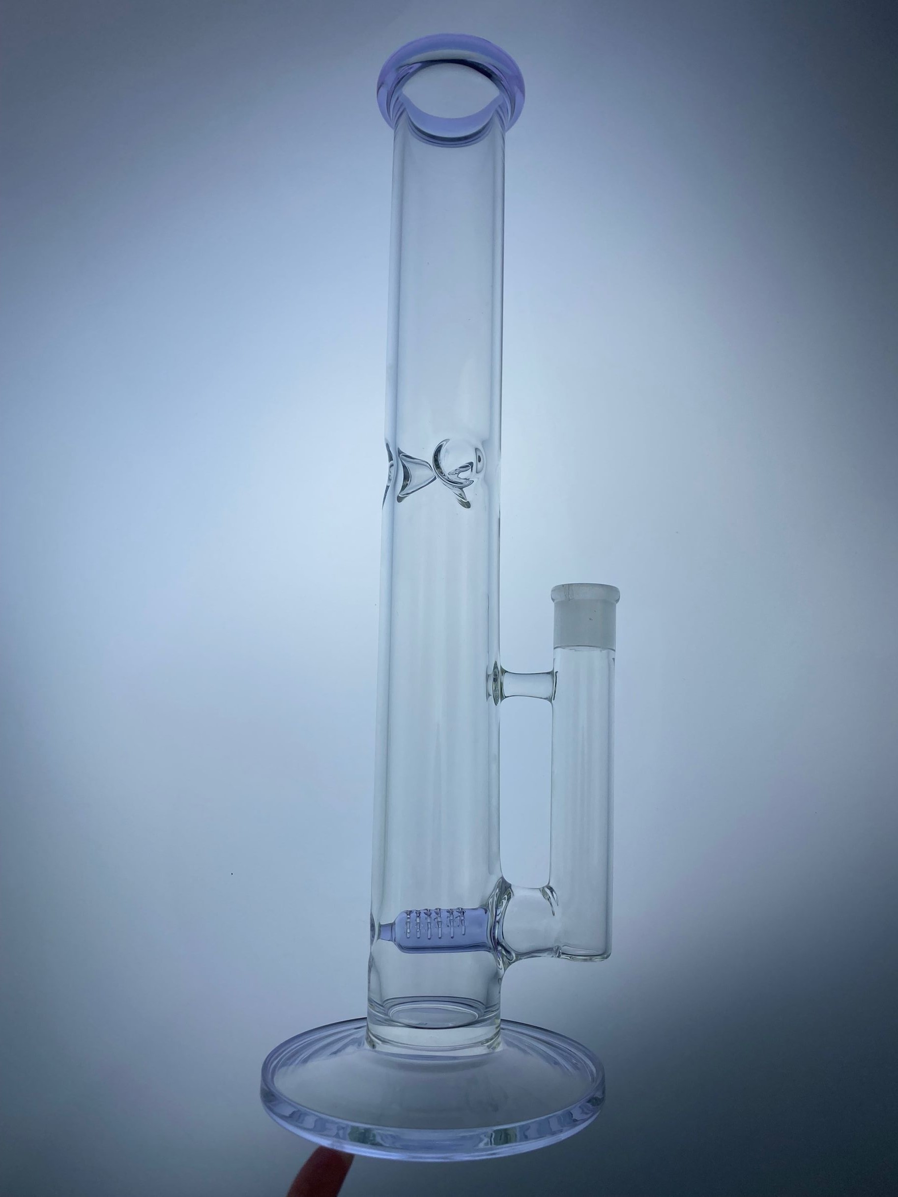 

Glass hookah bong 18 mm joint with purple cfl and clean high quantity