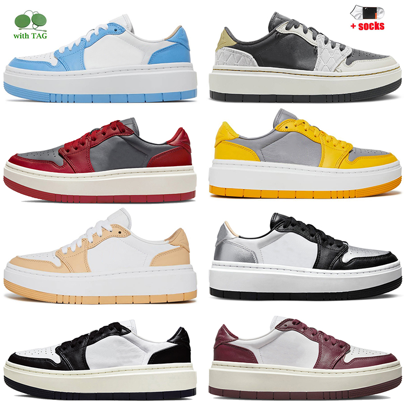 

Designer Casual Shoes High Quality Women Mens Jumpman 1 1s Low Elevate Platform Sneakers University Blue Black White Onxy Silver Toe Wolf Grey Team Red Trainers US 12, C16 removable beads 36-46