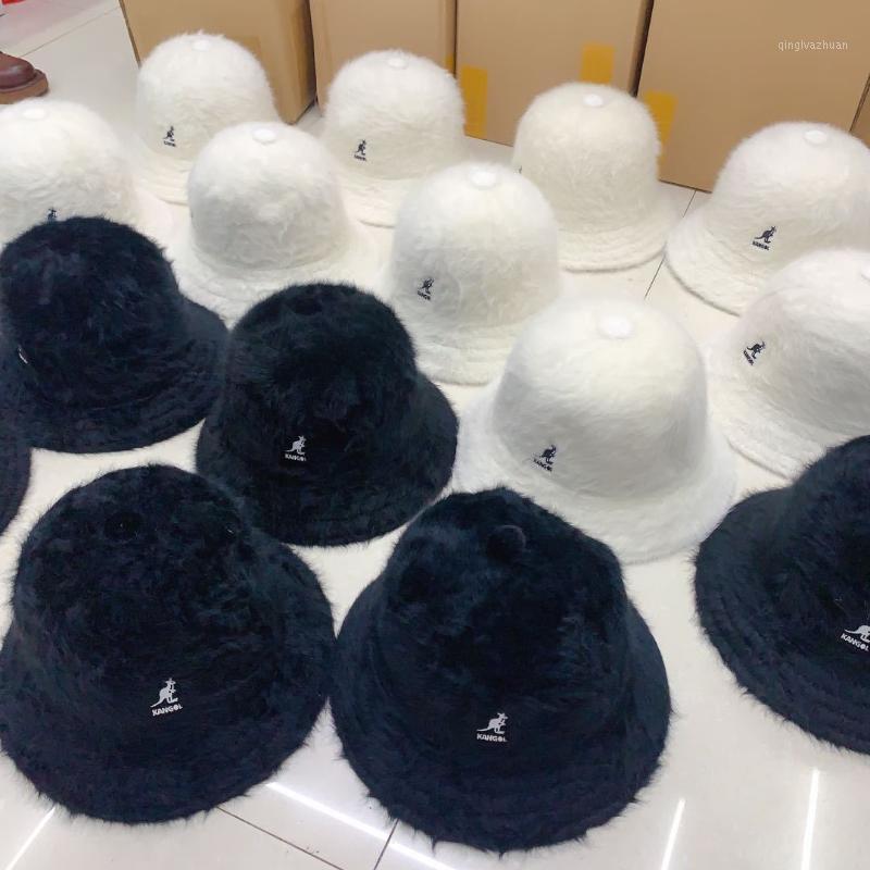

Berets Bucket Hat Kangaroo Kangol Rabbit Warm Autumn Winter Solid Soft Hats, Grey