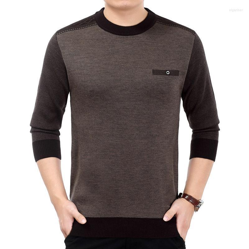 

Men's Sweaters Thick Fashion Brand Knit Pullover Patchwork Sweater Autum Winter Casual Crew Neck Jumper Men Quality ClothesMen's Olga22, Gray