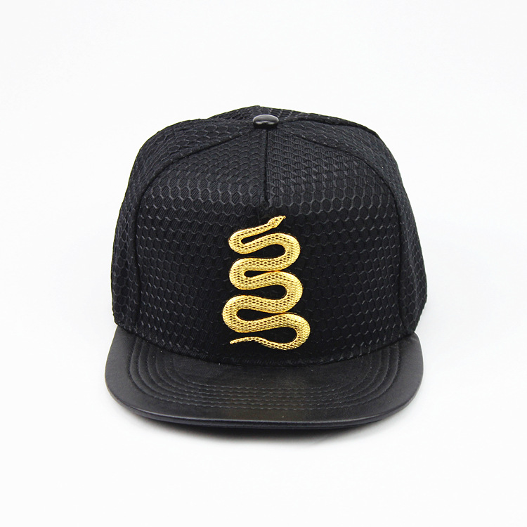 

Fashion Designers Caps European And American Gold Snake Metal Label Mesh Baseball Cap Mens and Womens Street Culture Dance Hip-Hop Leather Edge Labeling Outdoor Hats, Navy