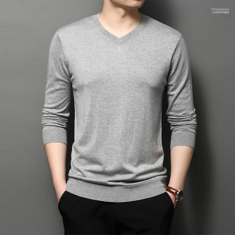 

Men's Sweaters 2022 Autumn And Winter Knitted Sweater Men V-neck Solid Color Long-sleeved Zde2506 Time22, 06