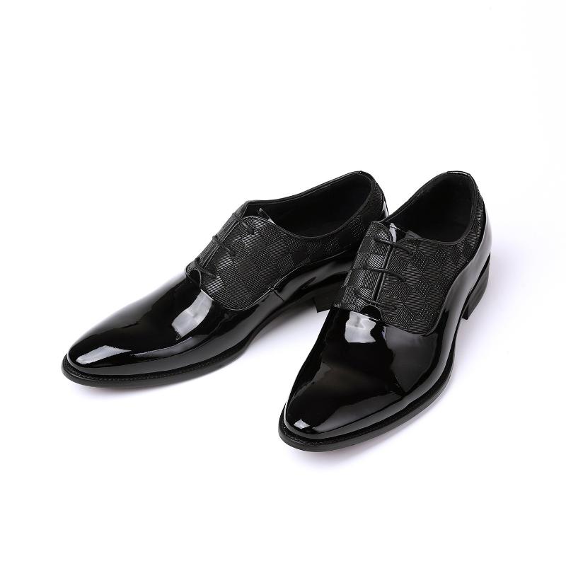 

Dress Shoes Luxury Patent Leather Wedding Men Oxfords Pointed Toe Laces Business Office Work Male Black Size 38-44