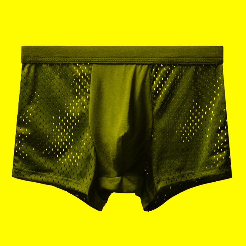 

Underpants U-convex Underwear Man Sexybreathable Mesh Hole Panties Mens Casual Boxers Short Soft Bottom Underpant Male Knicker Trunks ManUnd, Black