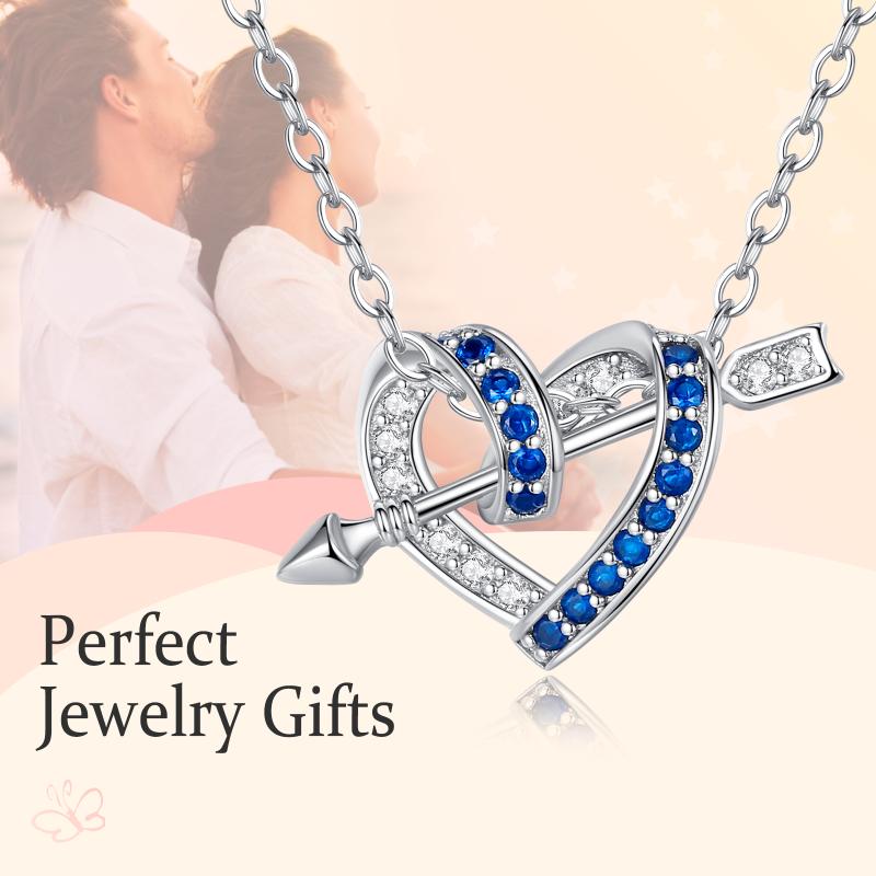 

Chains Erizteya Cupid Arrow Heart Shape Necklace Anniversary For Lovers Wife Gifts Silver Plated Original And Jewelry NecklacesChainsChains