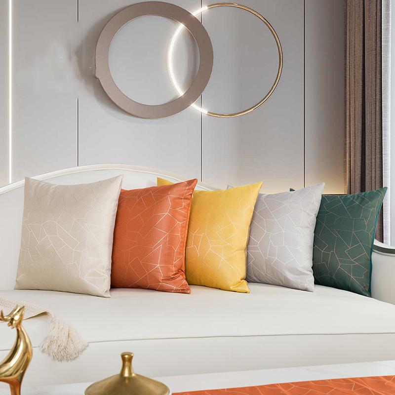 

Cushion/Decorative Pillow Cilected Modern Simple Line Jacquard Cushion Cover INS Light Luxury Sofa Waist Protective Decor Square Pillowcase, Pc548-6