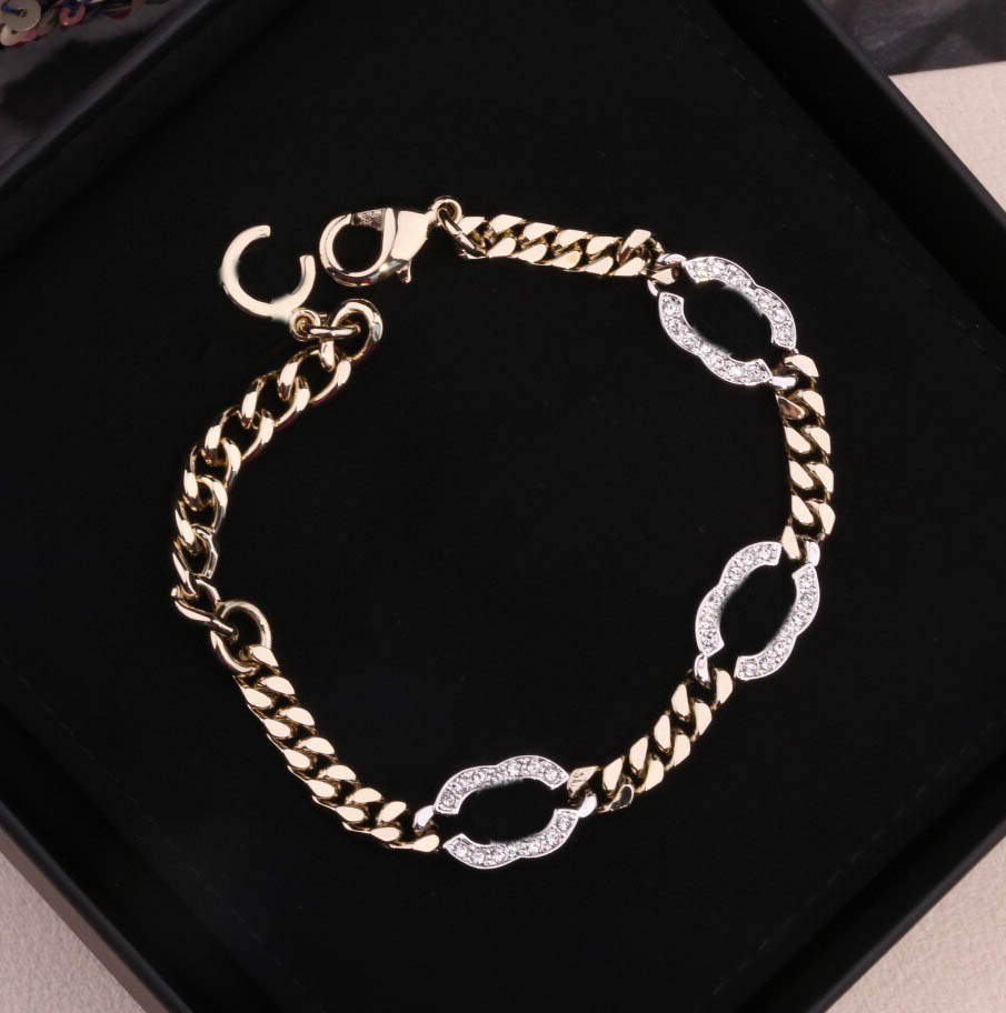 

2022 Top quality charm bracelet and pendant necklace in two colors plated for women engagement jewelry gift have box stamp PS4593