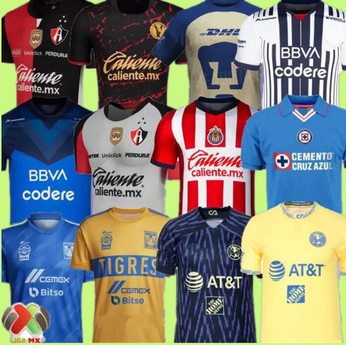 

liga mx 22 23 Club America Soccer Jerseys leon Monterrey 2022 2023 Club Tijuana Cruz Azul NAUL Tigres Chivas Camisas Necaxa Rayados Atlas UNAM Football Shirt 3XL, 22/23 unam away