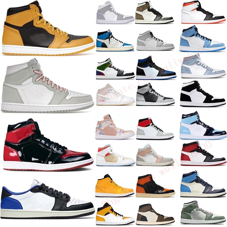 

Retro S 1 Basketball Shoes 1s Fragment High og Pollen Seafoam Bred Patent University Blue Golf White Womens Mens Sneakers Trainer 250s