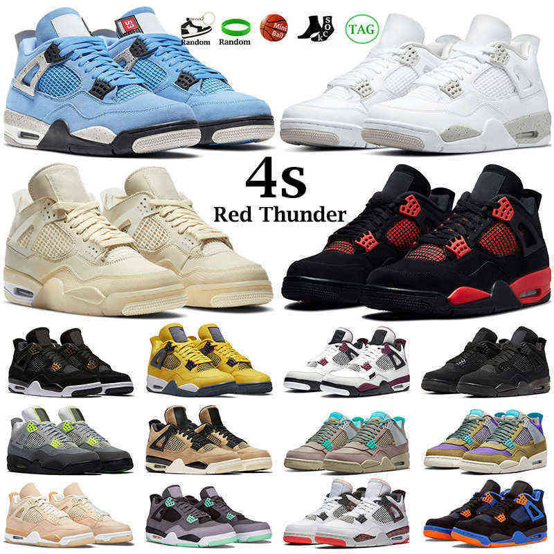 

Men Women Basketball Shoes 4s Red Thunder 4 Fire Cactus University Blue White Oreo Black Cat Sail Metallic Green Mens Trainers TRUJ