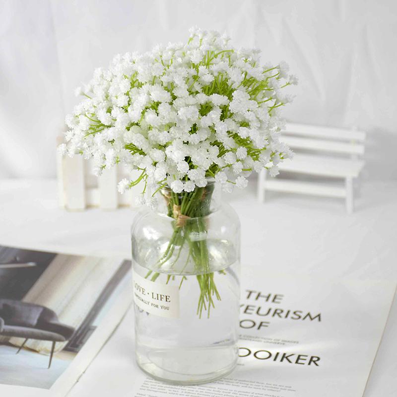 

Decorative Flowers & Wreaths 20cm White Gypsophila Plastic Artificial Fake Flower For Wedding Bridal Bouquets DIY Party Home Decoration
