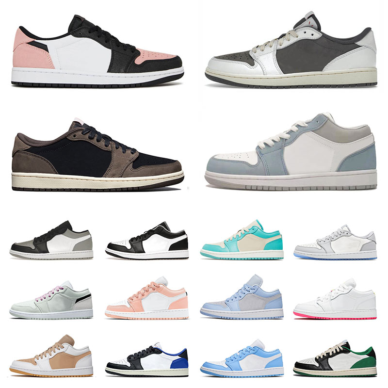 Top Qualité Jumpman 1 1s Low Reverse Moka Chaussures De Basketball Pour Hommes Femmes Grande Taille 12 Mighty Swooshers Rose All-Star Pine Green