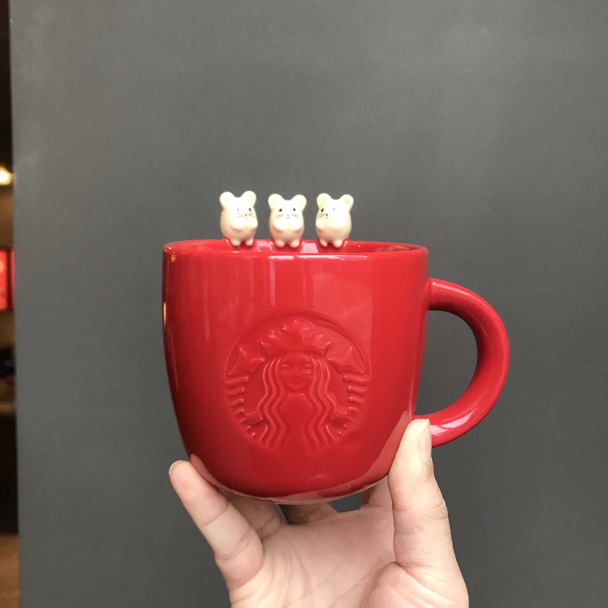2020 Starbucks cup New Year gift rat party ceramic mug water cup 355ml-image-760857460